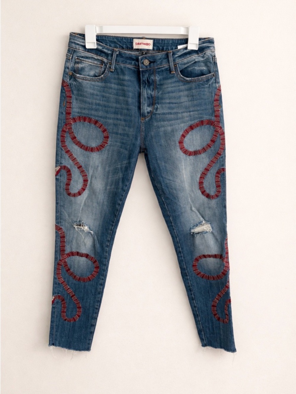 Driftwood Embroidered Joyce Serpent Embroidered Jeans 27